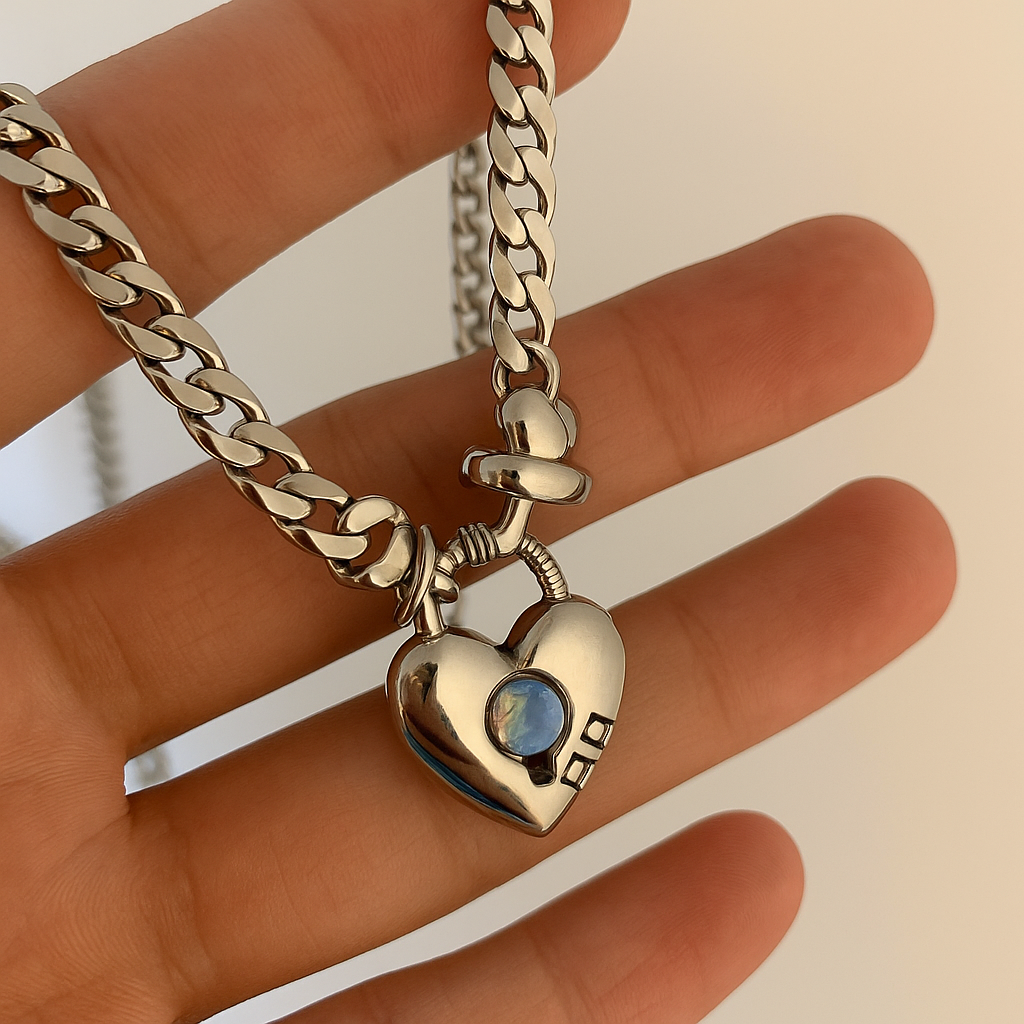 Collar de Plata 925 con colgante de corazón y circonitas - Iza