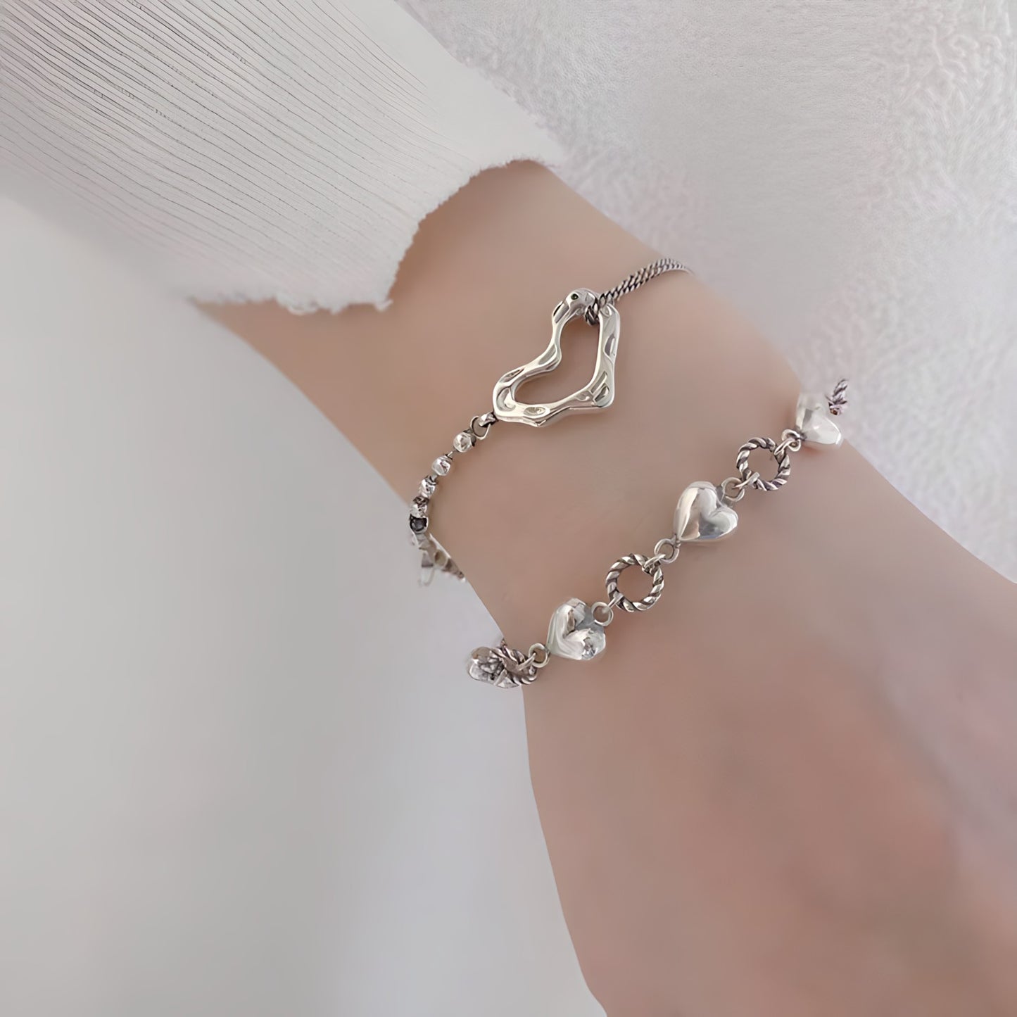 Pulsera de Plata 925 - Corazones