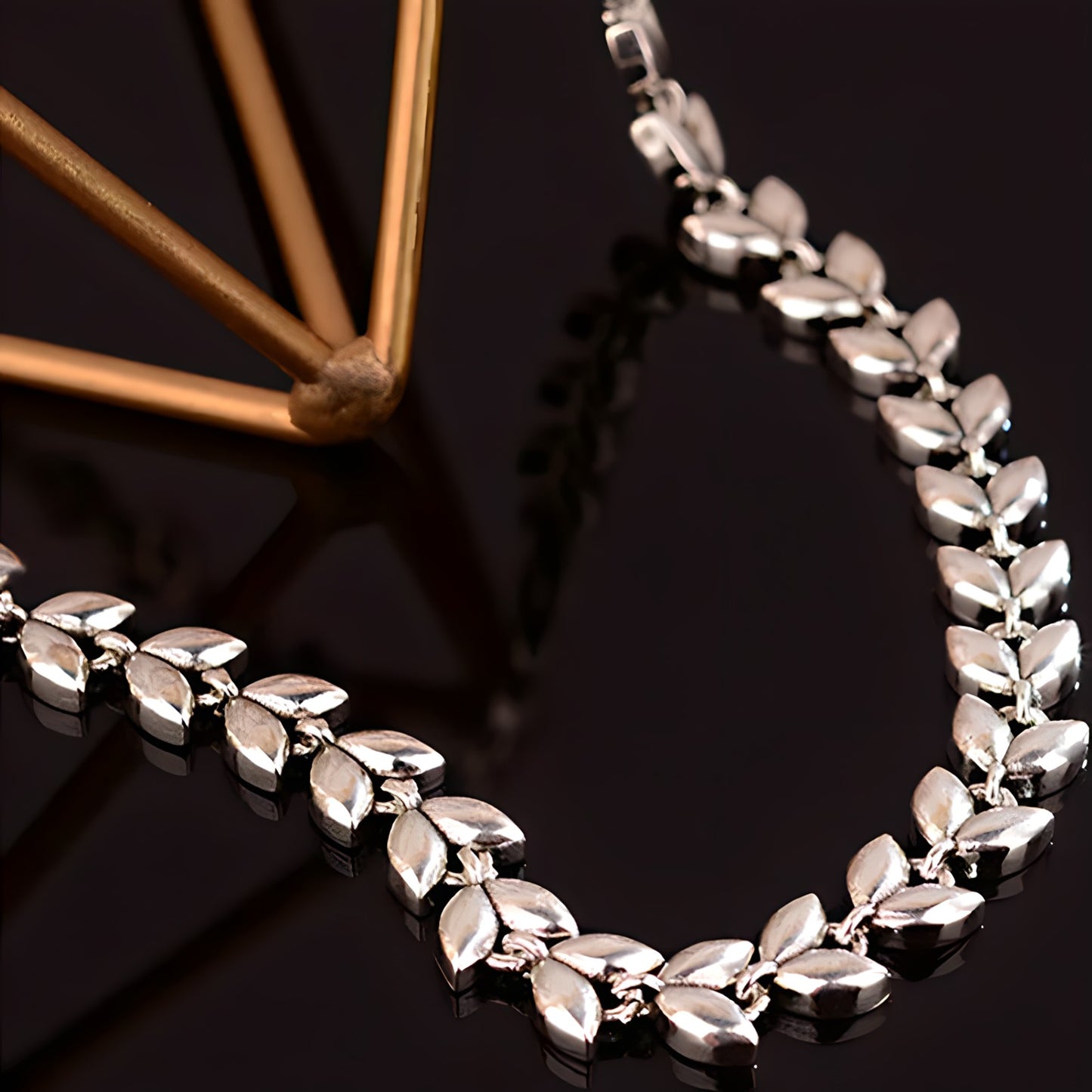 Collar de Plata 925 con cadena de hojas - Follaje