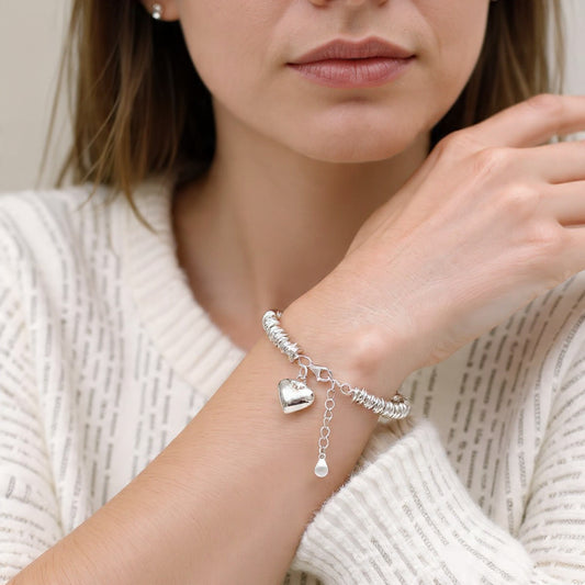 Pulsera de Plata 925 con colgante en forma de corazón - Zaryna