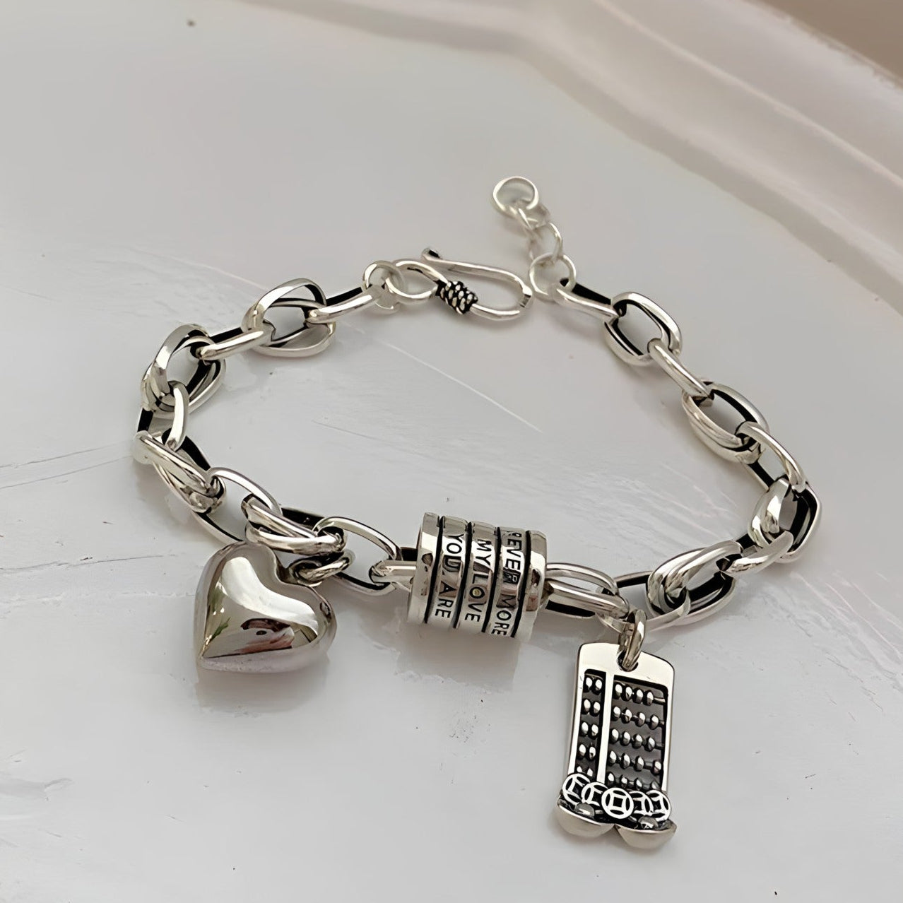 Pulsera de Plata 925 con colgante en forma de corazón - Stella