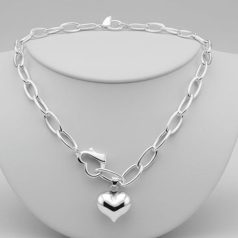 Collar de Plata 925 con colgantes en forma de corazón - Love Strong