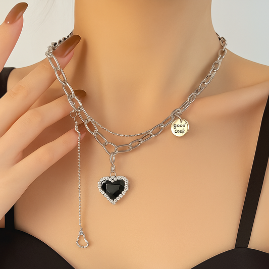 Collar de Plata 925 - Black Heart