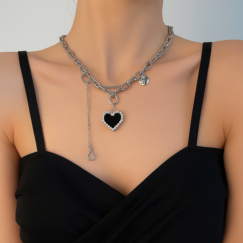 Collar de Plata 925 - Black Heart