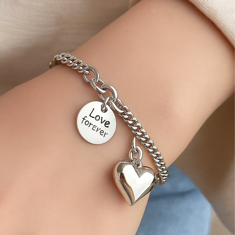Pulsera de Plata 925 - Corazón Enamorado