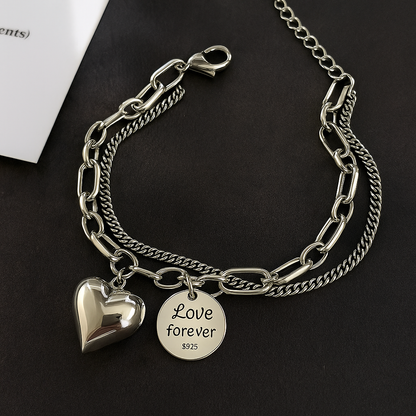 Pulsera de Plata 925 - Corazón Enamorado