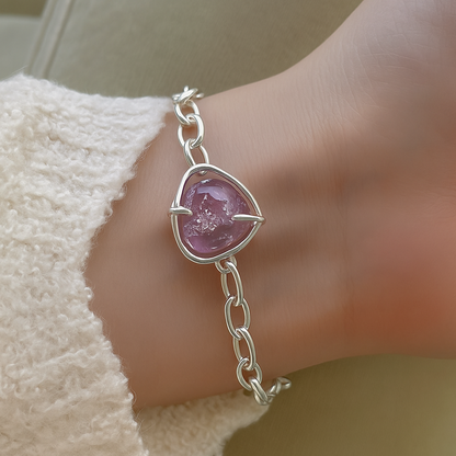 Pulsera de Plata 925 - Pink Heart