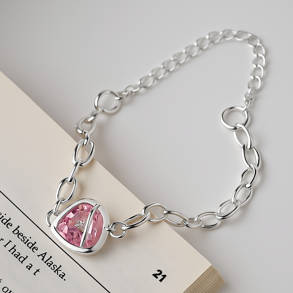 Pulsera de Plata 925 - Pink Heart