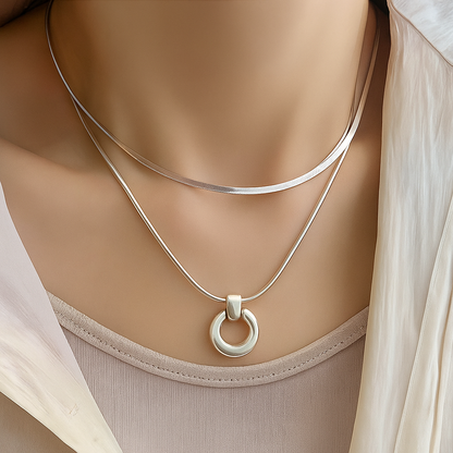 Collar de Plata 925 con anillo circular - Velana