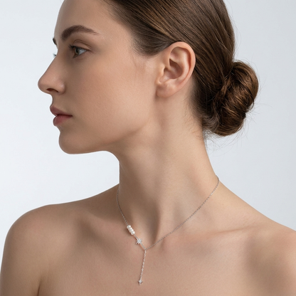 Collar de Plata 925 con perlas y colgante en forma de estrella - Penelope