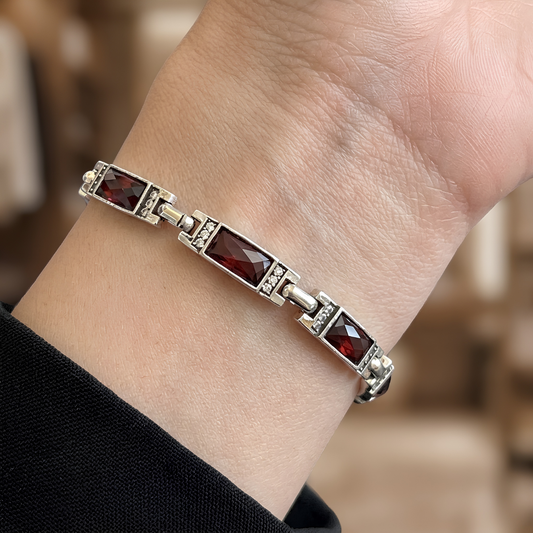 Pulsera de Plata 925 con cadena marrón - Tundra