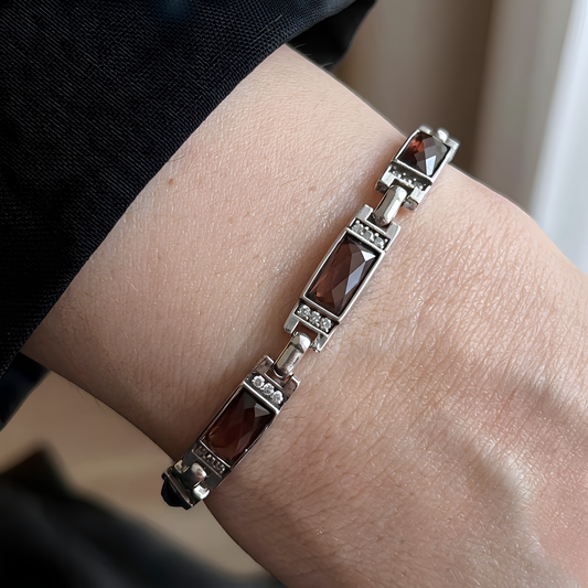 Pulsera de Plata 925 con cadena marrón - Tundra