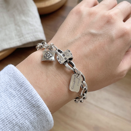 Pulsera de Plata 925 con colgantes - Marrie