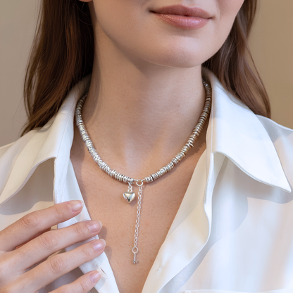 Collar de Plata 925 con colgante en forma de corazón - Alana