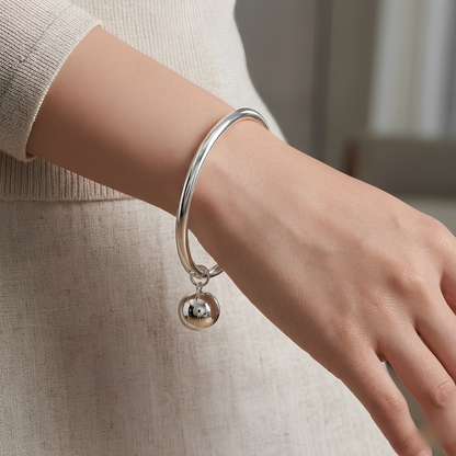 Pulsera de Plata 925 con colgante en forma de esfera - Kayla