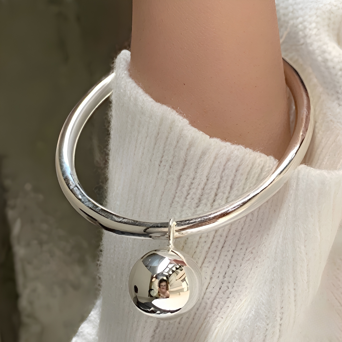 Pulsera de Plata 925 con colgante en forma de esfera - Kayla