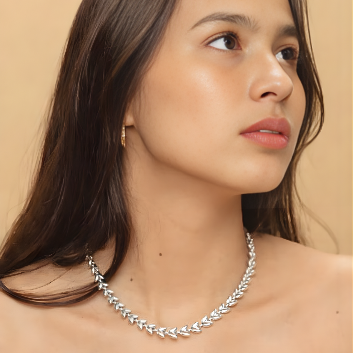 Collar de Plata 925 con cadena de hojas - Follaje