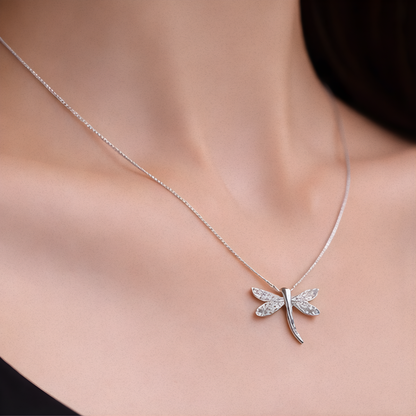 Collar de Plata 925 con colgante de mariposa -  Libélula