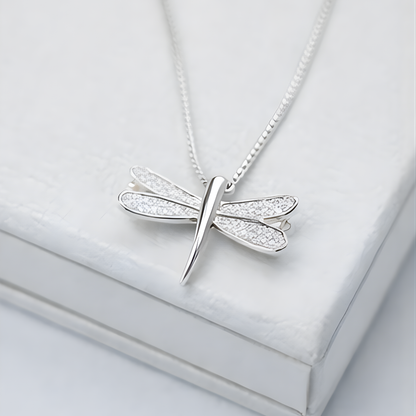 Collar de Plata 925 con colgante de mariposa -  Libélula