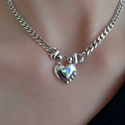 Collar de Plata 925 con colgante de corazón y circonitas - Iza