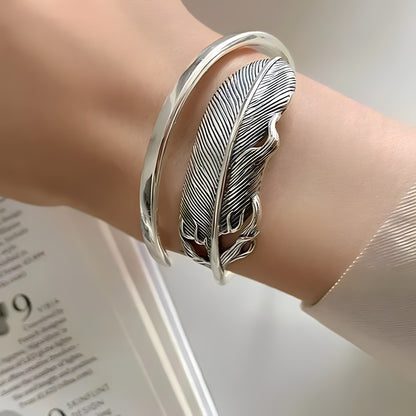 Pulsera de Plata 925 en forma de hojas - Pluma