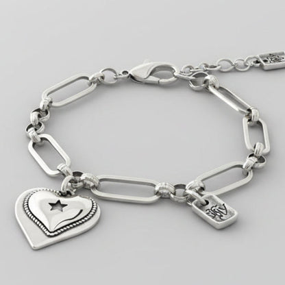 Pulsera de Plata 925 con colgante en forma de corazón - Amistad
