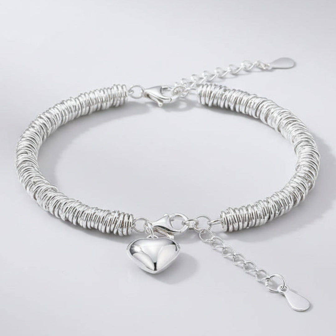 Pulsera de Plata 925 con colgante en forma de corazón - Zaryna