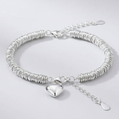 Pulsera de Plata 925 con colgante en forma de corazón - Zaryna