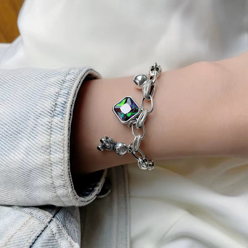 Pulsera de Plata 925 con colgantes de osito y circonitas - Lumi