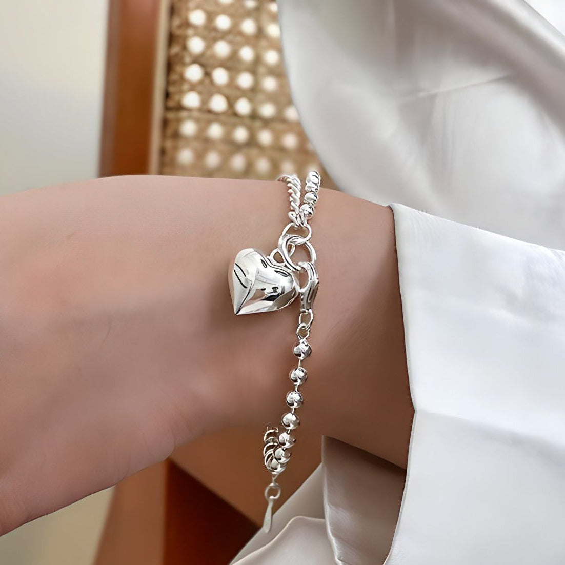 Pulsera de Plata 925 con colgante en forma de corazón - Corazón
