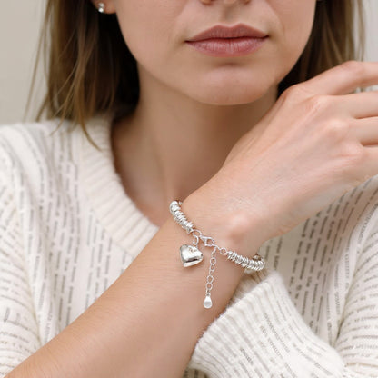 Pulsera de Plata 925 con colgante en forma de corazón - Zaryna